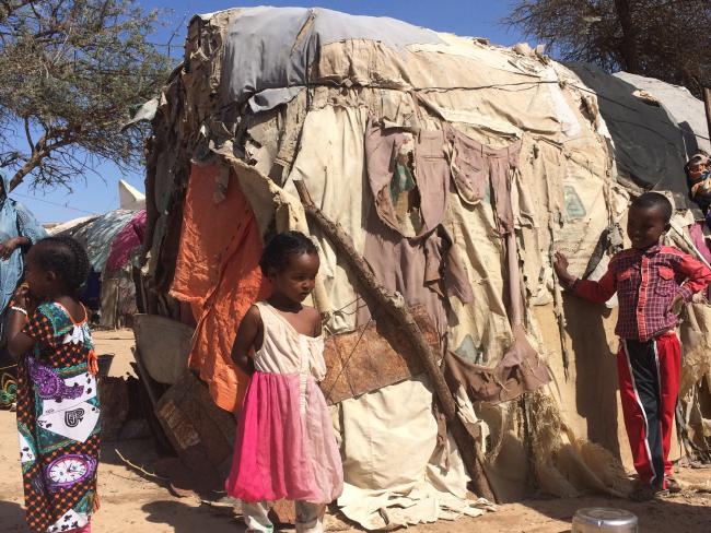 Children outside a lean-to in Hargeisa, the capital of Somaliland. Source: Adele Carles