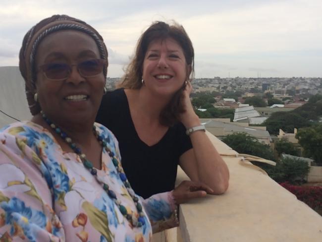 Former WA MP for Fremantle Adele Carles with Edna Adan, a former Somaliland politician who now runs a maternity hospital, trains midwives and campaigns to end female genital mutilation. Source: Adele Carles
