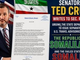 Sen. Ted Cruz Urges State Department to Issue Separate U.S. Travel Advisory for Somaliland Sen. Ted Cruz Urges State Department to Issue Separate U.S. Travel Advisory for Somaliland